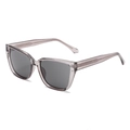 Square oversized sunglasses with transparent smoke grey frames and dark grey lenses - C5 Transparent Grey Frame Light Grey Lenses