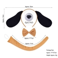 Set costume carlino con fascia per orecchie, naso, papillon e coda per travestimenti - Orecchie di Carlino Fulvo + Naso + Papillon + Coda