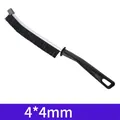 Smalle spleetborstel met zwarte haren en 4x4mm opzetstuk, geleverd zonder verpakking - Reguliere stijl (Bulk met kap)