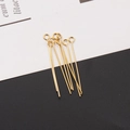 Detail of golden stainless steel eye pins for DIY jewelry making and handmade beading - Eye Pin Golden