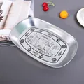 Vintage silver tinplate tray with Coffee House design, 25.1x16.4x3.2cm size - Coffee House Pattern