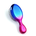 Blue and pink gradient metallic hair brush with ergonomic handle and soft air cushion - Two-color Electroplated Wide Teeth / Blue Red Gradient