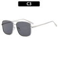 Variante C3 gafas de sol aviador con montura metálica plateada y lentes gris oscuro - Montura Plateada Lente Gris