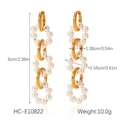Détails de boucles d'oreilles pendantes dorées vintage avec dimensions et poids indiqués - Hc-e10822