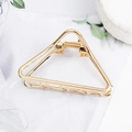 Minimalist golden hollow triangular metal hair claw clip with polished finish - Triangle Hollow Gold C4503