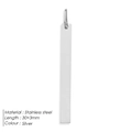 Ciondolo rettangolare minimalista in acciaio inossidabile argento 30x3mm - 30*3 Argento