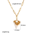 Detailed size and weight specs for gold and white heart pendant necklace jewelry - White Heart Necklace (TN3482-WT)