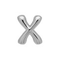 Polished silver bubble alphabet letter X pendant for DIY bracelet and strap decoration - Silver/Letter X