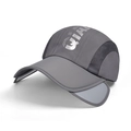 Grey quick-dry baseball cap with breathable side mesh panels and curved brim for sun protection - Retractable Brim / Space Deep Gray