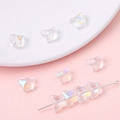 Perline a farfalla in vetro iridato per creazione gioielli fai da te - Stile Farfalla (1#) / 20 Pezzi/Confezione / Arancione