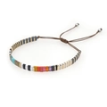 Bohemian multilayer Tila bead bracelet with colorful glazed rectangle beads and adjustable cord - Multicolor Braided Rope Style (TL-B210010A)