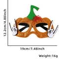 Halloween-Kürbisbrille mit orangefarbenem Glitzer und weißen Totenkopfhänden - Kürbis Geisterhand Brillenrahmen