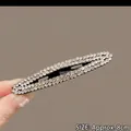 Star rhinestone hair clip with silver crystals, approx 8cm length, side hair accessory - Approx. 8cm / Silver Rhinestone Bar