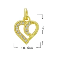 Golden double heart hollow pendant with zircon inlay and 18K gold plated finish - Gold - Heart 1586