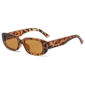 Occhiali da sole leopardati alla moda con lenti ambra strette per un look retrò unico - C02 Leopardato