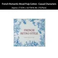 French retro style wood pulp cotton cleaning cloth with blue floral print and character art - (high-quality Wood Pulp Cotton) Leisure Figures