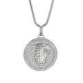 Hip hop silver lion head pendant necklace with micro-pave crystals and snake chain - Silver Lion Head Pendant With Silver Snake Chain (KN230169-K)