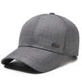 Donkergrijze heren sport baseballpet met metalen Sport-logo en getextureerde stof - Verstelbaar / Lichtgrijs