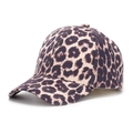 Close-up of classic leopard print pattern on a high-quality cotton baseball cap surface - Light Beige Leopard Print (C)