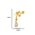 Orecchino a stella dorato per cartilagine con pendente in zircone e chiusura a vite - Stile 9 Pendente Doppia Stella / Giallo Oro