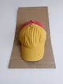 Vintage washed cotton baseball cap in yellow and brick red with a curved brim - Adjustable / Earthy Yellow
