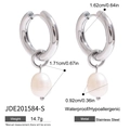 Boucles d'oreilles perles en acier inoxydable poli avec dimensions et détails étanches - Argenté