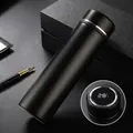 Matte black smart thermos bottle with LED temperature display and elegant gift box set - 16oz / 316 Black / Smart Temp Display