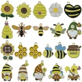 Set of 20 yellow bee and sunflower enamel charms for DIY jewelry making and crafts - Mixed 20pcs Enamel Bee Set