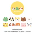 Cute transparent animal stickers tape featuring bear, panda and dog motifs for DIY journaling - 1# Warm Sprout