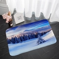 Absorbent flannel floor mat featuring a high-definition winter snow forest landscape - 40x60cm / Style 3