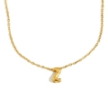 Collier chic en acier inoxydable plaqué or 18 carats avec un pendentif lettre Z ajouré - Lettre Z / Or