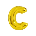 Golden letter C foil balloon for birthday party and wedding decoration with shiny finish - 32' Gold Chubby Letter Aluminum Foil Balloon (c)