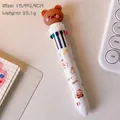 Simpatica penna a sfera multicolore con orsetto 3D e 10 colori per la scuola - 1# Orso della festa