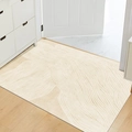 Beige wavy textured non-slip entryway mat, waterproof and oil-proof kitchen carpet - 60×90CM / Mysterious Veil (Horizontal)