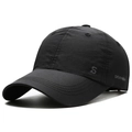 Gorra deportiva negra ligera de secado rápido con logo S gris y transpirable - Ajustable / Negro