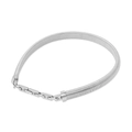 Polished silver snake chain necklace set with iconic H-shaped clasp and link - Silver Necklace