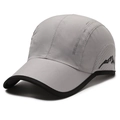 Quick-dry grey baseball cap with TDIZ SPORT print and breathable side vents - Light Gray