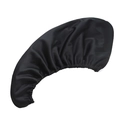 Elastic long black satin hair wrap for sleeping and drying with smooth silk texture - High Elastic Style / Black