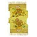 Van Gogh Sunflowers painting cashmere-feel shawl scarf with yellow tassels for women - Van Gogh Sunflowers in a Vase