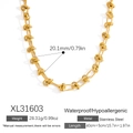 Waterproof gold knot U-shaped stainless steel chain necklace XL31603 for women - Knot Design Necklace (XL31603) / 40cm+5cm