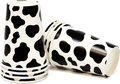 Cow print disposable paper cups for farm animal themed birthday party decorations - 10 Paper Cups