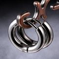 Minimalist silver thick hoop earrings for men in polished titanium steel with snap closure - Silver Mirror Hoop-8mm
