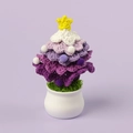 Handmade crochet Christmas tree in purple gradient tones within a white ceramic pot - Mengsi Christmas Tree Potted Plant - Gradient Purple (Decorated)