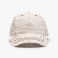 Gorra de béisbol crema lavada con detalles desgastados y estilo vintage - Caqui(25A250)
