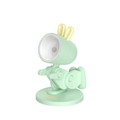 Mini foldable light green rabbit night lamp with yellow ears and cute animal design - Magnetic Rabbit-Green