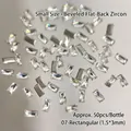 Cristalli di zircone rettangolari 1,5x3mm per decorazione nail art 50 pezzi - Zircone Rettangolare a Fondo Piatto 1.5x3mm / 50 Pezzi/Bottiglia