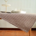 Brown and white striped cotton linen table runner on a wooden dining table - 40*60cm / Brown Stripes