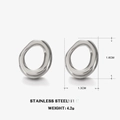 Minimalist silver irregular oval stud earrings in stainless steel with a sleek liquid finish - Silver