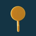 Creative yellow plastic wall hook with a round base for bathroom organization - Yellow