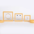 Yellow PE film floating jewelry display boxes in three sizes for rings and bracelets - 70*70*20mm / Light Yellow